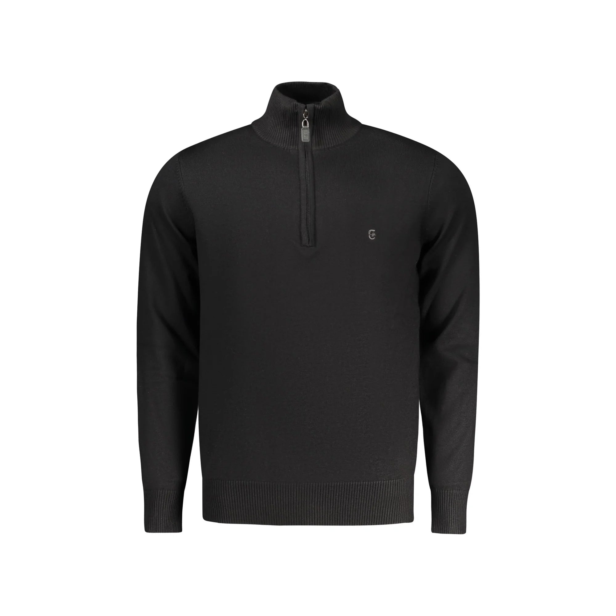 Coveri Moving Maglia Uomo Nera Mezzo Zip Ricamo Maglie Nero - foto prodotto