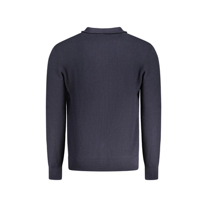 Guess Jeans Maglia Cardigan Uomo Blu Zip Logo Maglie - vista 2