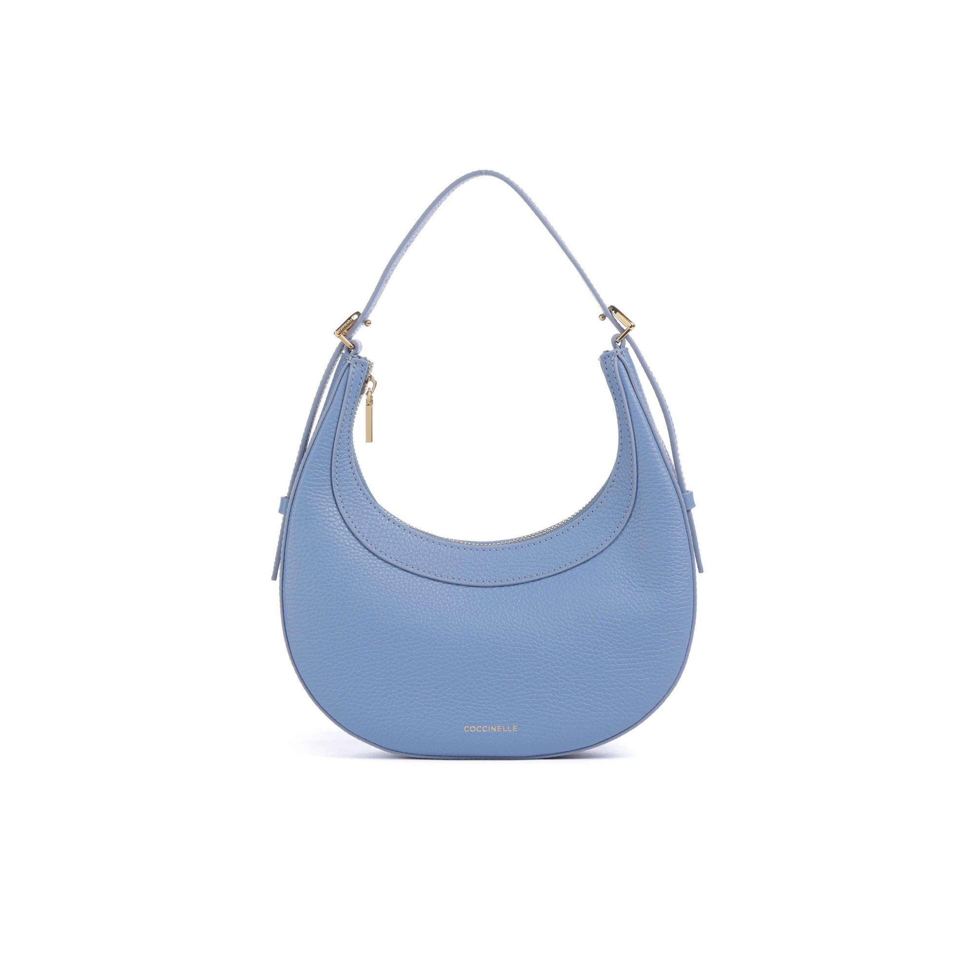 COCCINELLE Borsa Donna a Spalla e Tracolla Blu, In Vera Pelle, Whisper