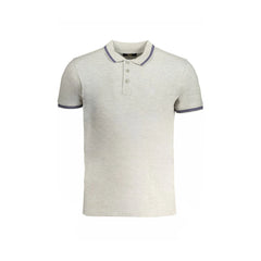Cavalli Class Short Sleeve Polo Men Gray Embroidery