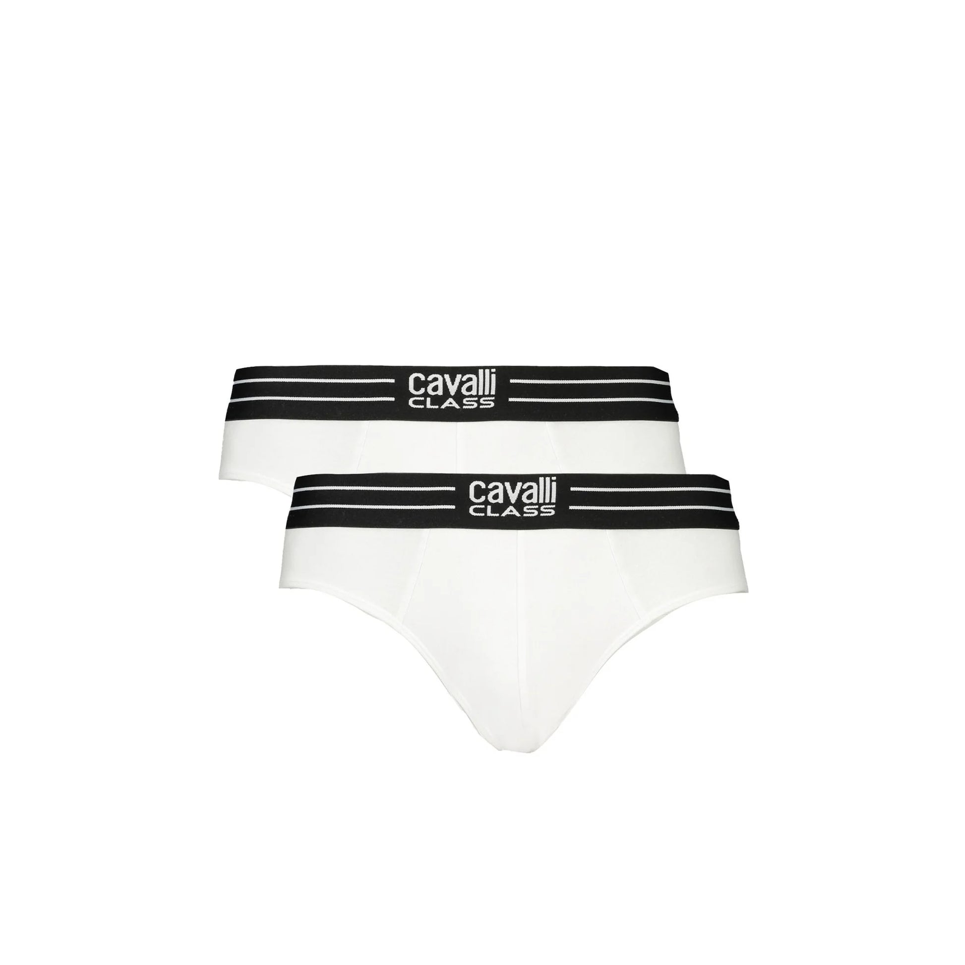 Cavalli Class Slip Uomo Bianco Bi-Pack Elastico Stampa Logo Intimo - foto prodotto