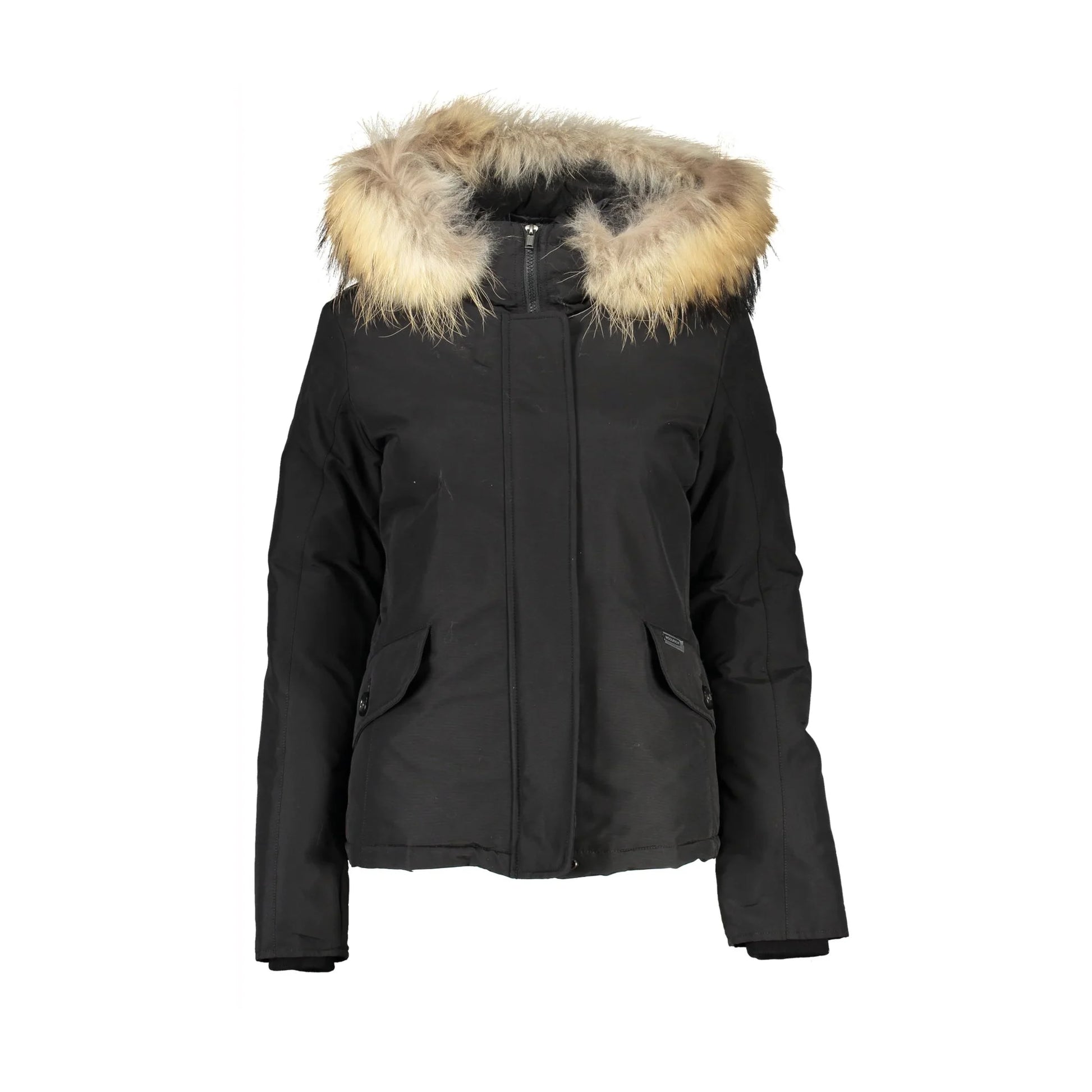 Woolrich Giubbotto Maniche Lunghe Donna Nero Cappuccio con Pelo Removibile Giubbotti e Giacche - foto prodotto