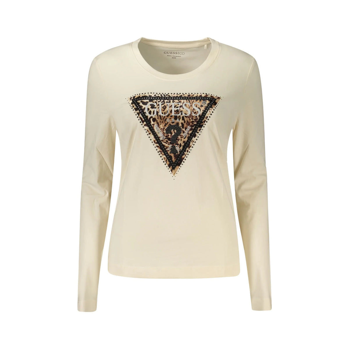 GUESS JEANS T-SHIRT MANICHE LUNGHE DONNA BEIGE