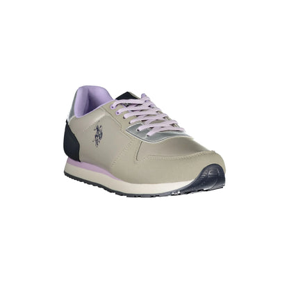 U.S. POLO ASSN. Scarpe Sneakers Donna Argento con Dettagli a Contrasto e Logo - vista 3