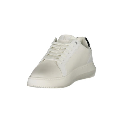 CALVIN KLEIN Scarpe Sneakers Uomo Bianche con Dettagli Neri e Plantare Removibile nero - vista 3