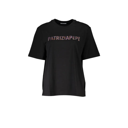 PATRIZIA PEPE T-SHIRT MANICHE CORTE DONNA NERO