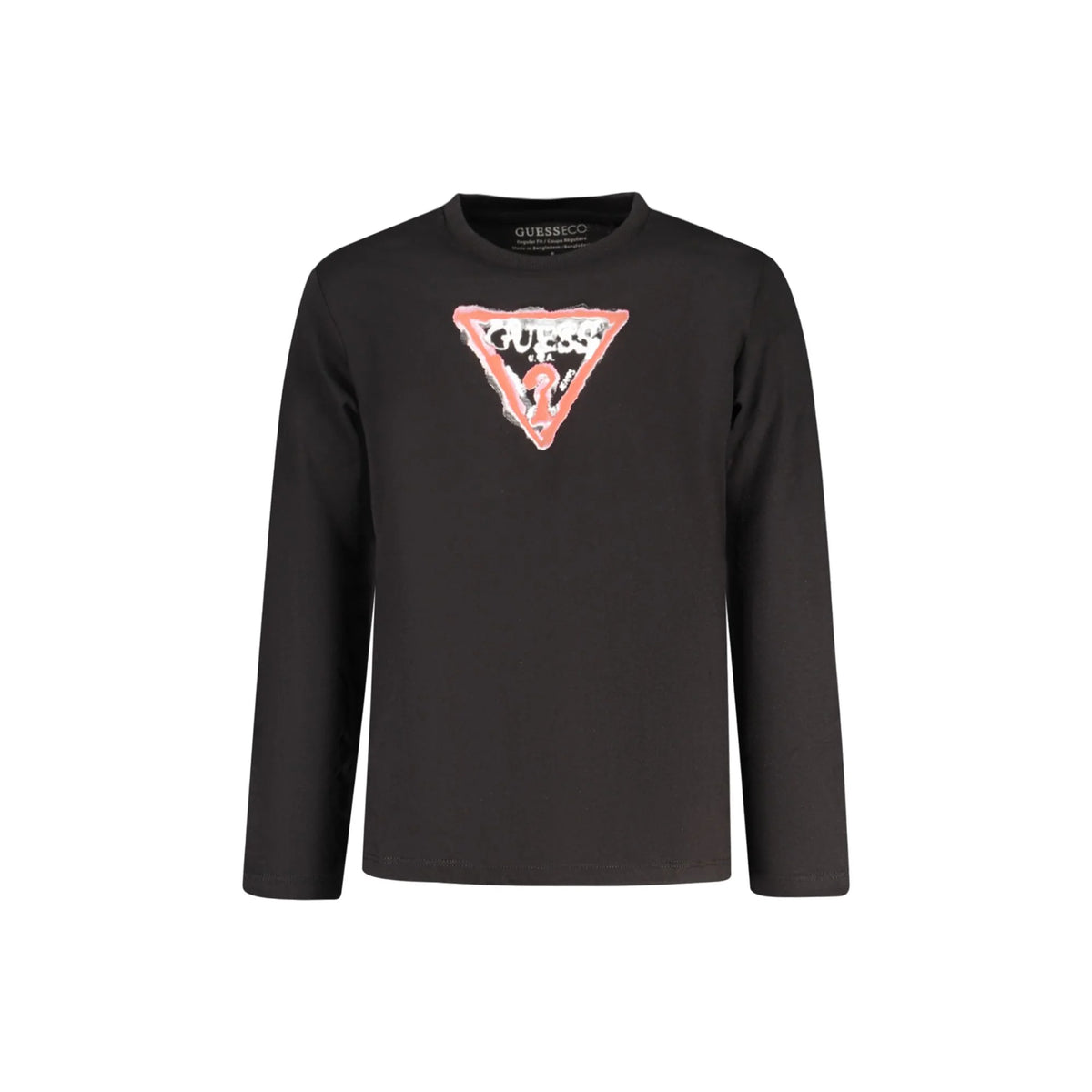 GUESS JEANS T-SHIRT MANICHE LUNGHE BAMBINO NERO