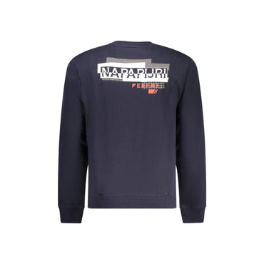 Napapijri Felpa Maniche Lunghe Uomo Blu Stampa Logo Felpe - vista 2