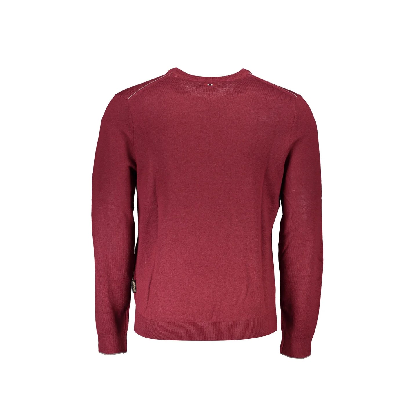 Napapijri Maglione Uomo Rosso Girocollo con Ricamo Logo Maglie - vista 2