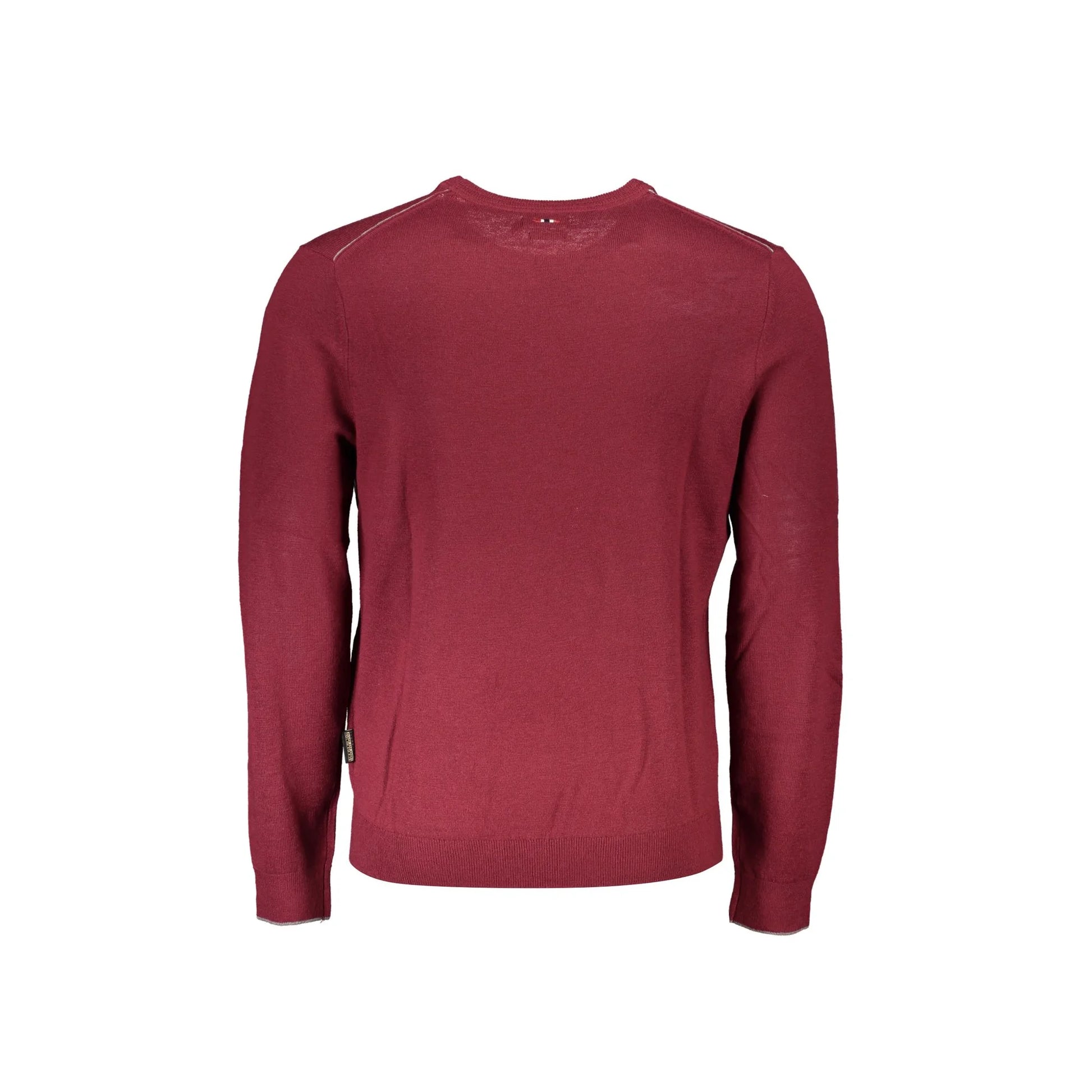 Napapijri Maglione Uomo Rosso Girocollo con Ricamo Logo Maglie - vista 2