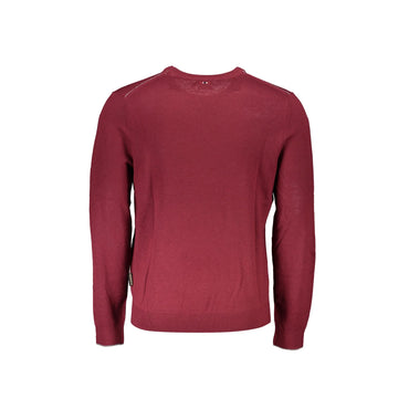 Napapijri Maglione Uomo Rosso Girocollo con Ricamo Logo Maglie - vista 2