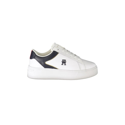 TOMMY HILFIGER Scarpe Sneakers Donna Bianche con Dettagli a Contrasto Bianco - foto prodotto