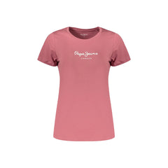 Pepe Jeans T-Shirt Maniche Corte Donna Rosa Stampa