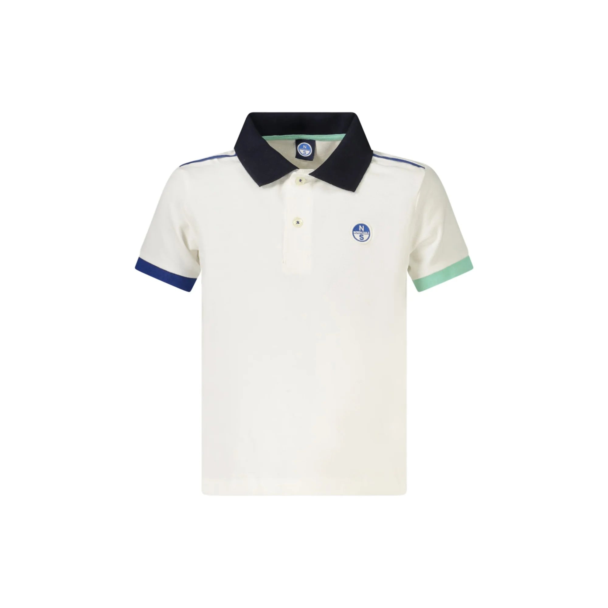 NORTH SAILS POLO MANICHE CORTE BAMBINO BIANCO