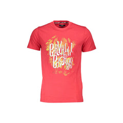Cavalli Class T-Shirt Manga Curta Homem Vermelha Estampa
