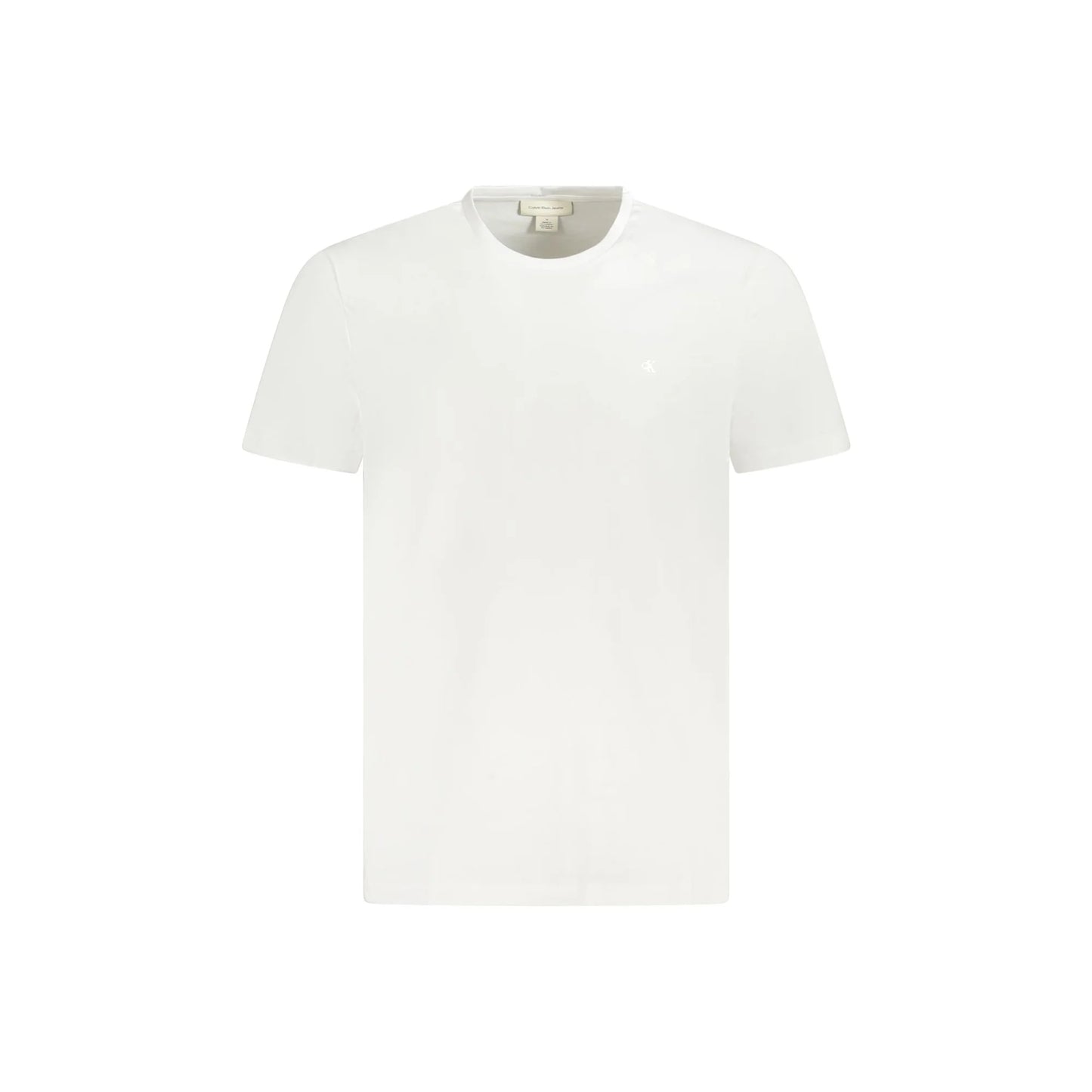 Calvin Klein T-Shirt Uomo Bianca Maniche Corte Ricamo Logo Bianco - foto prodotto