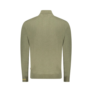 Pepe Jeans Maglia Uomo Verde Mezzo Zip Ricamo Maglie - vista 2