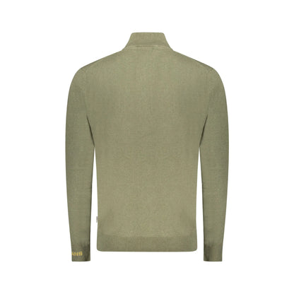 Pepe Jeans Maglia Uomo Verde Mezzo Zip Ricamo Maglie - vista 2