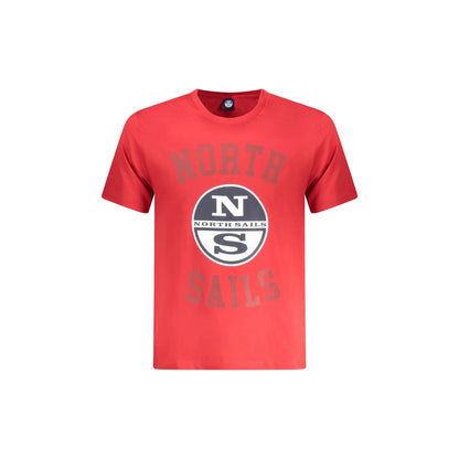 North Sails T-Shirt Maniche Corte Uomo Rossa Stampa Logo Rosso - foto prodotto