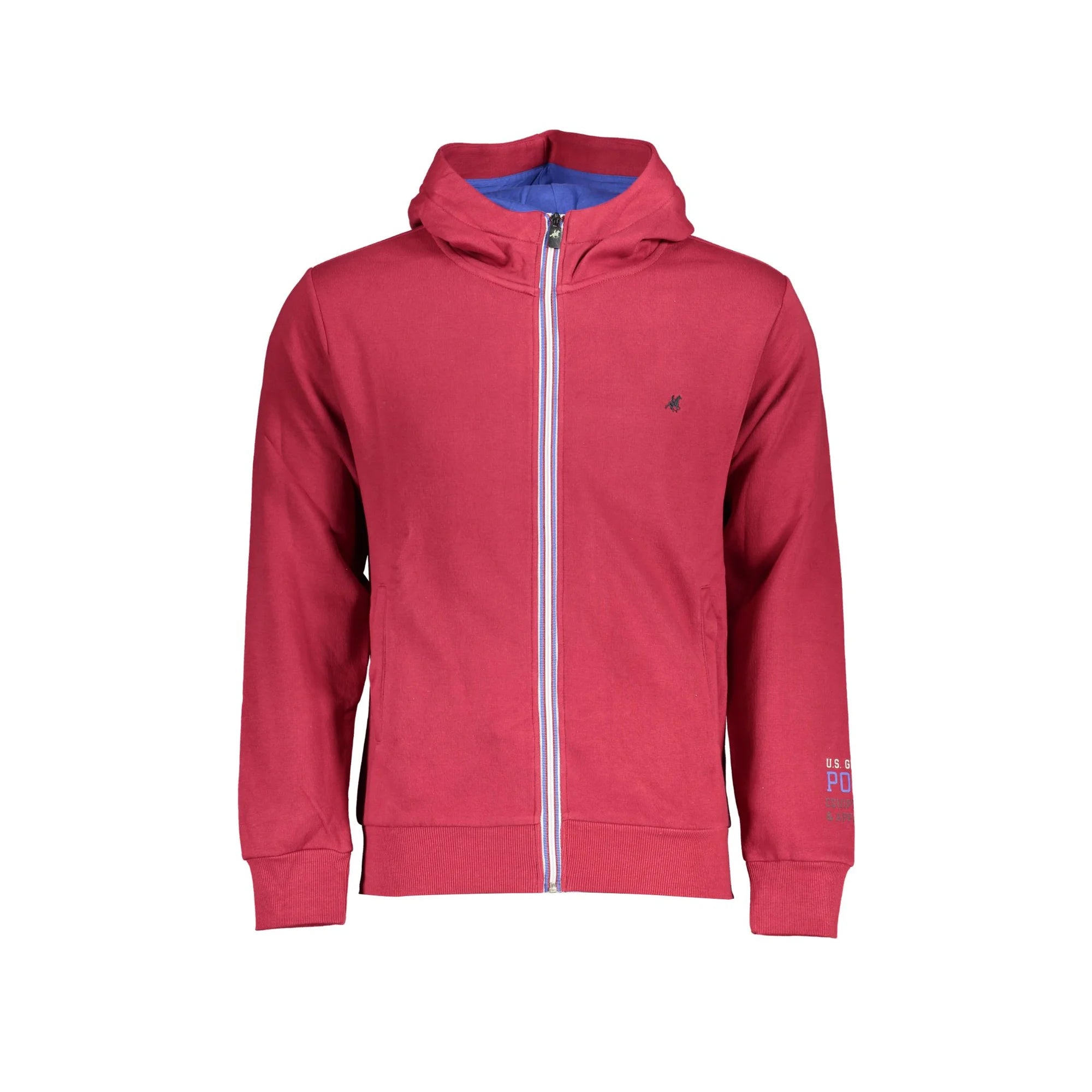 U.S. GRAND POLO FELPA CON ZIP UOMO ROSSO