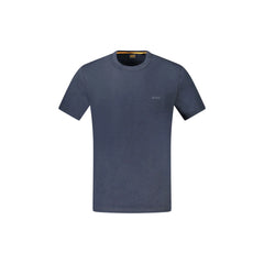 Boss T-Shirt Kurzarm Herren Blau Logo Druck