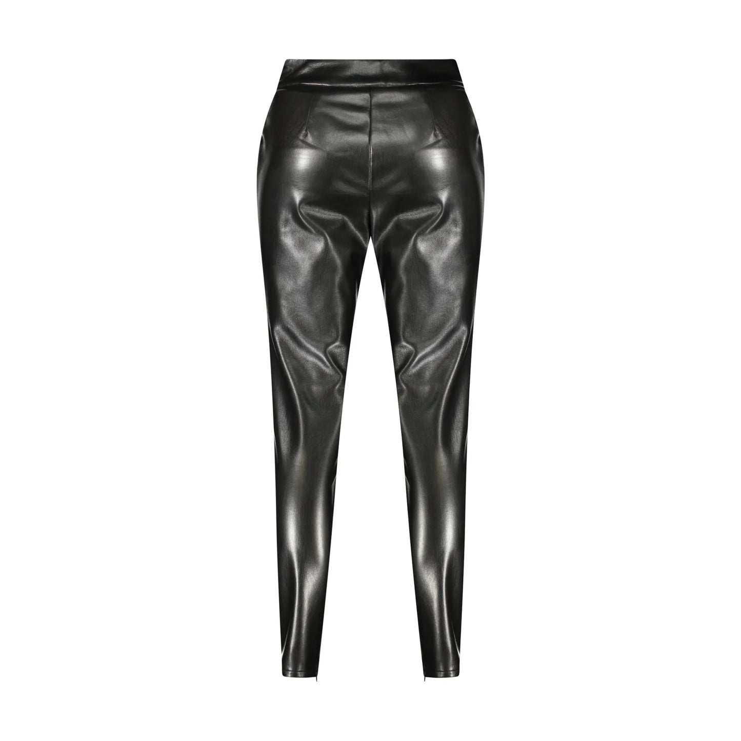 Guess Jeans Pantaloni Donna Nero Zip Laterale e alle Caviglie Logo - vista 2