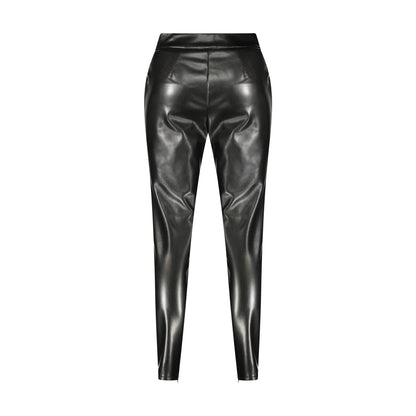 Guess Jeans Pantaloni Donna Nero Zip Laterale e alle Caviglie Logo - vista 2