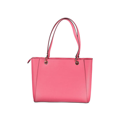 GUESS JEANS Borsa Donna Noelle Fucsia a Spalla con Dettagli a Contrasto Borse - vista 2
