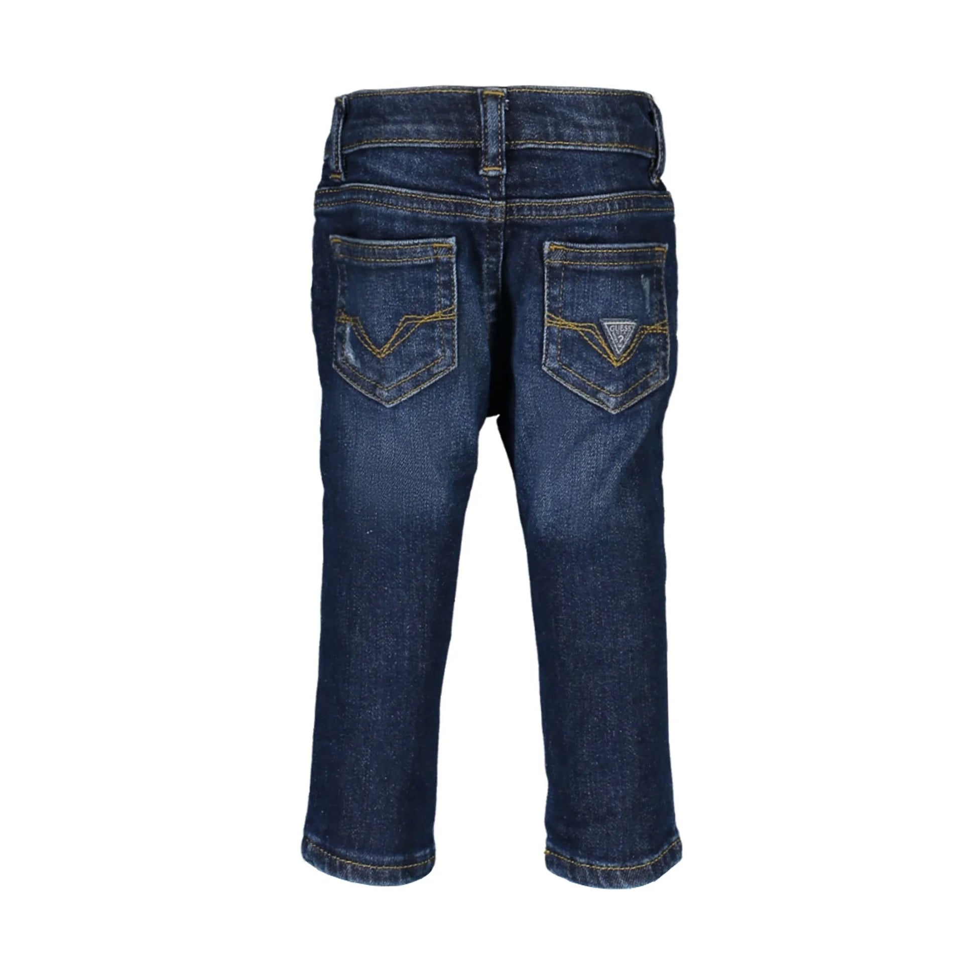 Guess Jeans Bambino Blu Effetto Slavato e Usurato Logo - vista 2