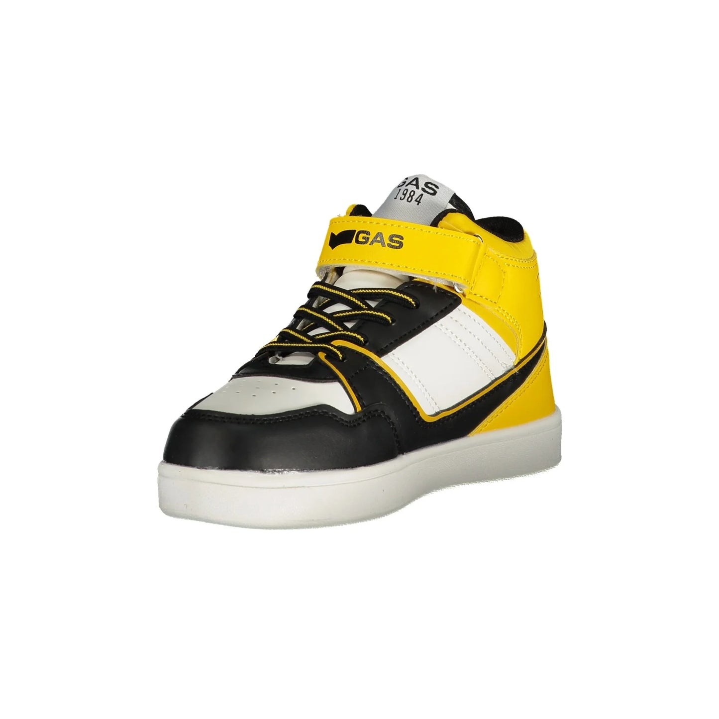 Gas Sneakers Bambino Gialle Alte Lacci Elastici Strap Logo unisex - vista 3