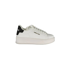 GAELLE PARIS Scarpe Sneakers Donna Bianche con Doppio Laccio Loggato