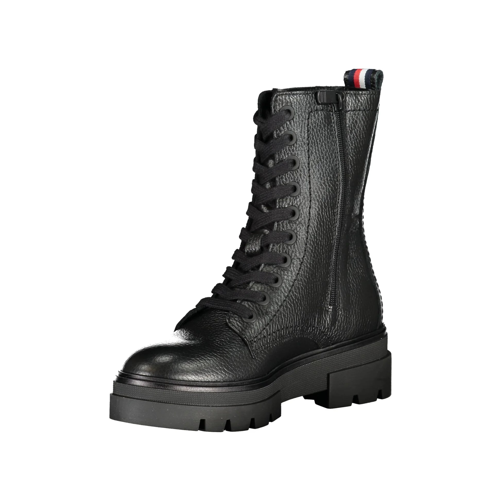 TOMMY HILFIGER Stivali Donna Neri con Lacci e Zip Laterale Stivaletti nero - vista 3