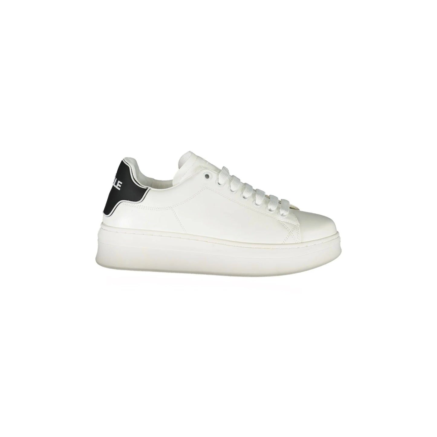 GAELLE PARIS Scarpe Sneakers Donna Bianche con Lacci e Logo Bianco - foto prodotto