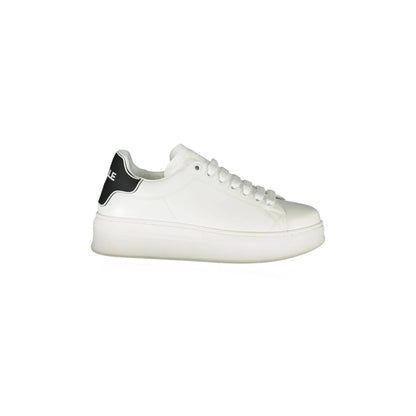 GAELLE PARIS Scarpe Sneakers Donna Bianche con Lacci e Logo Bianco - foto prodotto