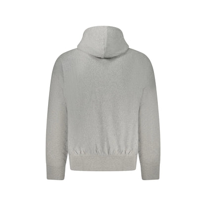 Calvin Klein Felpa Uomo Grigia Cappuccio Garzata Logo Felpe grigio - vista 2