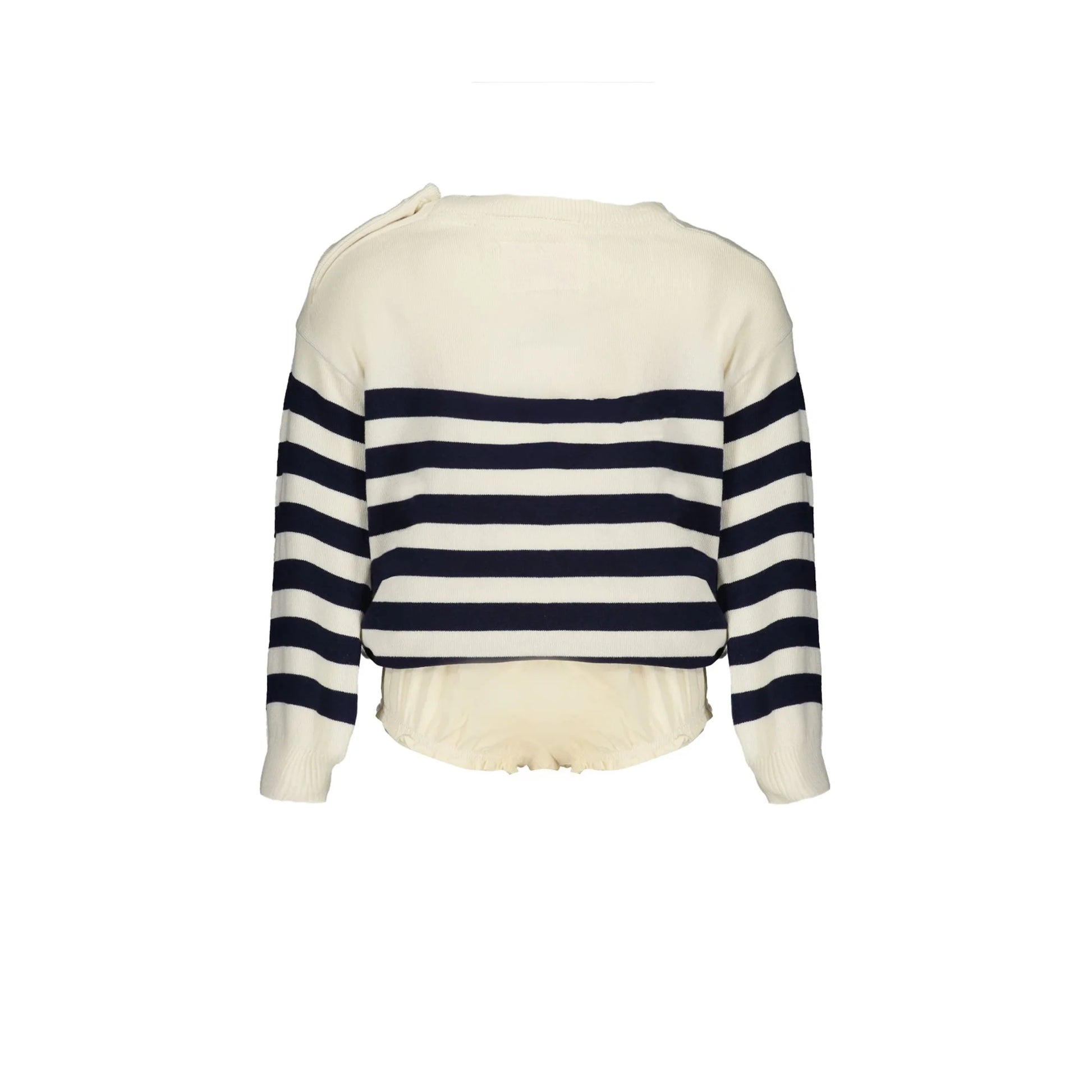 Guess Jeans Maglia Bambina Bianca A Righe Logo Maglie bambino bianco - vista 2