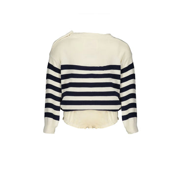 Guess Jeans Maglia Bambina Bianca A Righe Logo Maglie bambino bianco - vista 2