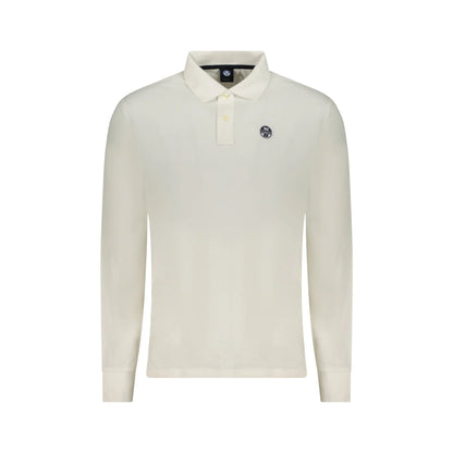 North Sails Polo Uomo Maniche Lunghe 2 Bottoni Cotone Applicazione Logo Bianco - foto prodotto