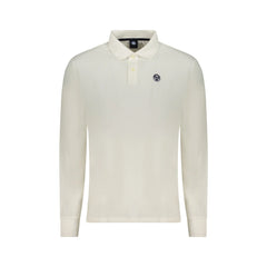 North Sails Polo Homme Manches Longues 2 Boutons Coton Application Logo