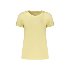 Pepe Jeans T-Shirt Maniche Corte Donna Gialla Stampa Logo