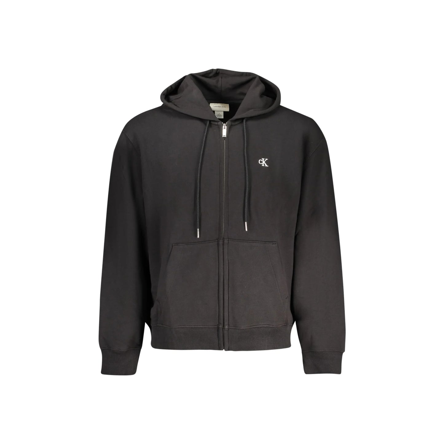 Calvin Klein Felpa Maniche Lunghe Uomo Nera Zip Ricamo Felpe Nero - foto prodotto