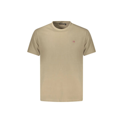 Napapijri T-Shirt Uomo Maniche Corte Girocollo Cotone Responsabile Logo Marrone - foto prodotto