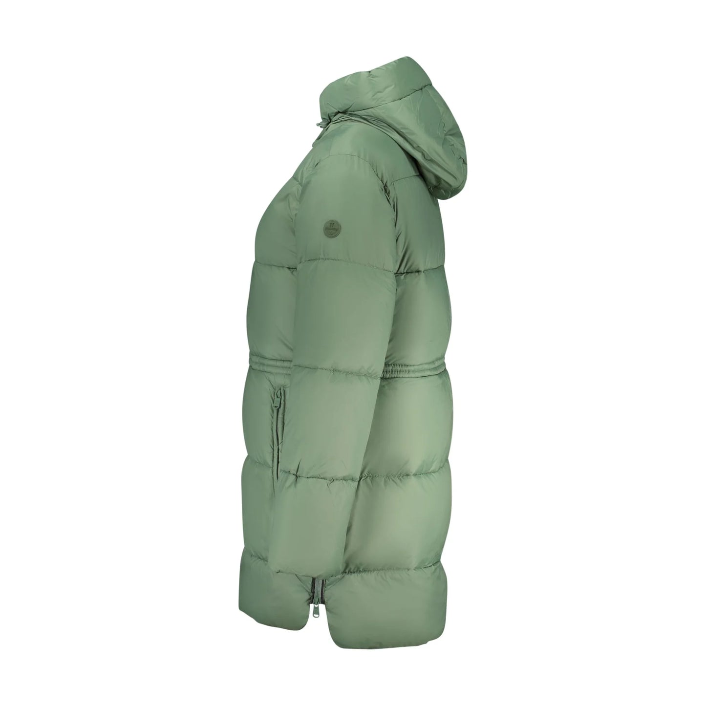 North Sails Giubbotto Donna Verde Lungo con Cappuccio Water Resistant Logo Giubbotti e Giacche - vista 3