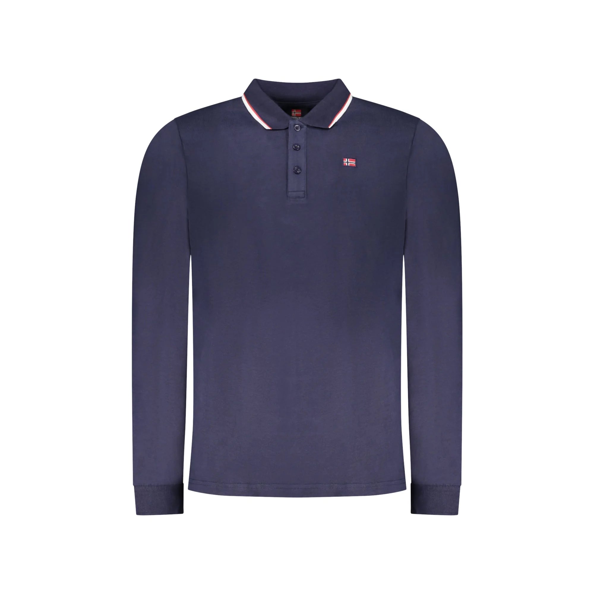 Norway 1963 Polo Uomo Blu Maniche Lunghe Cotone Ricamo Logo - foto prodotto