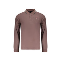 Norway 1963 Polo Maniche Lunghe Uomo Marrone Ricamo