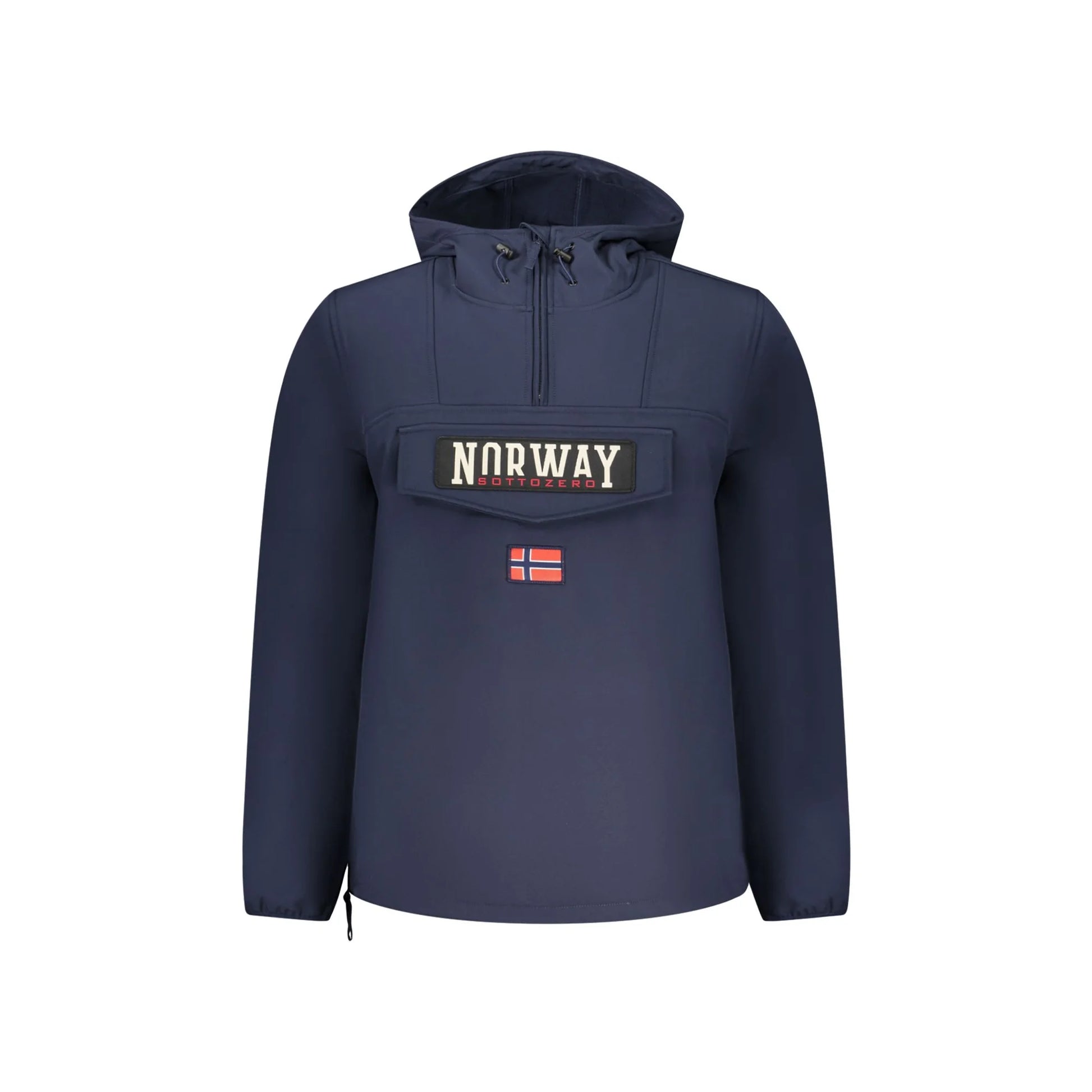 Norway 1963 Giubbotto Uomo Blu Soft Shell Cappuccio Mezza Zip Logo Giubbotti e Giacche - foto prodotto