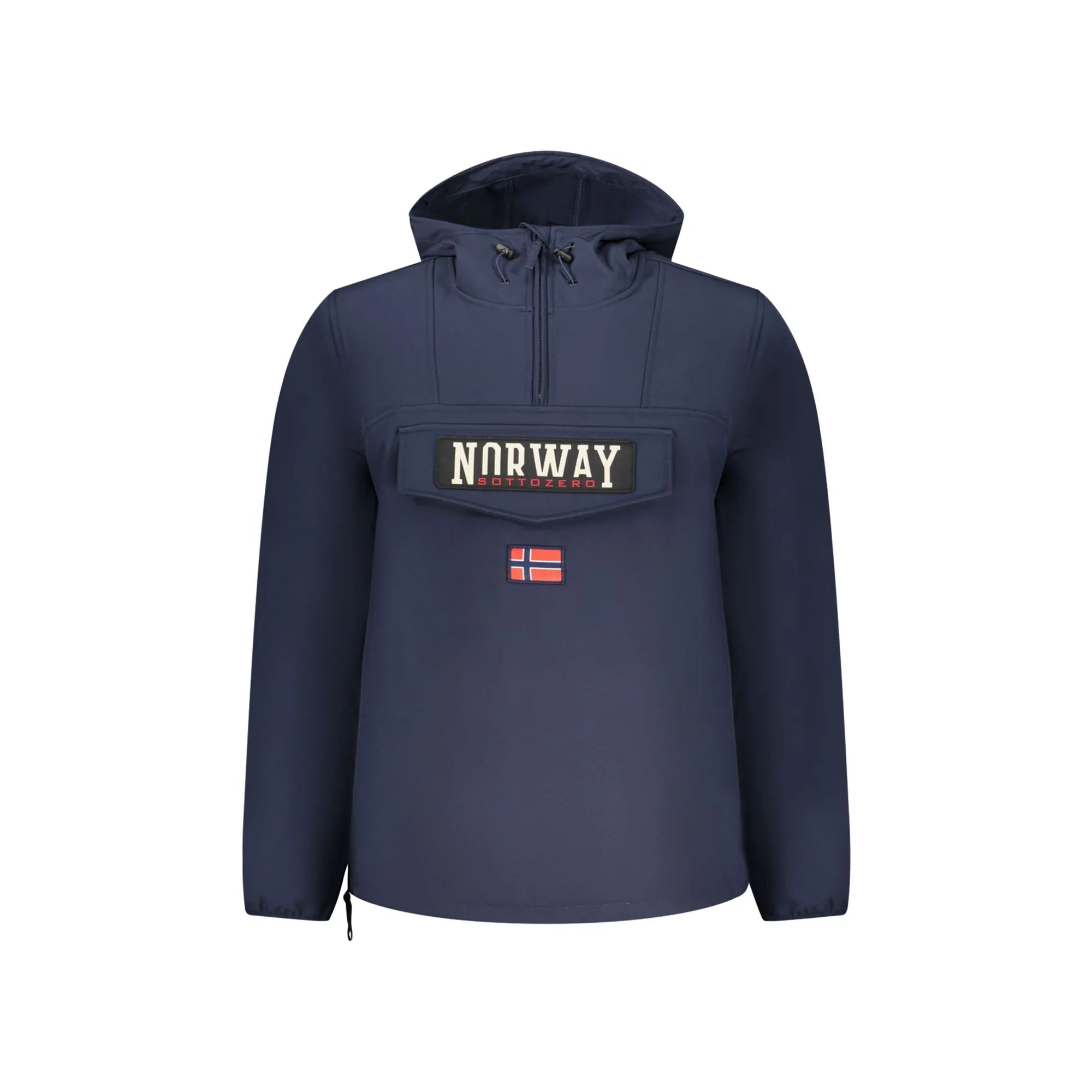 Norway 1963 Giubbotto Uomo Blu Soft Shell Cappuccio Mezza Zip Logo Giubbotti e Giacche - foto prodotto