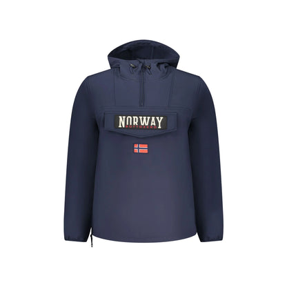 Norway 1963 Giubbotto Uomo Blu Soft Shell Cappuccio Mezza Zip Logo Giubbotti e Giacche - foto prodotto