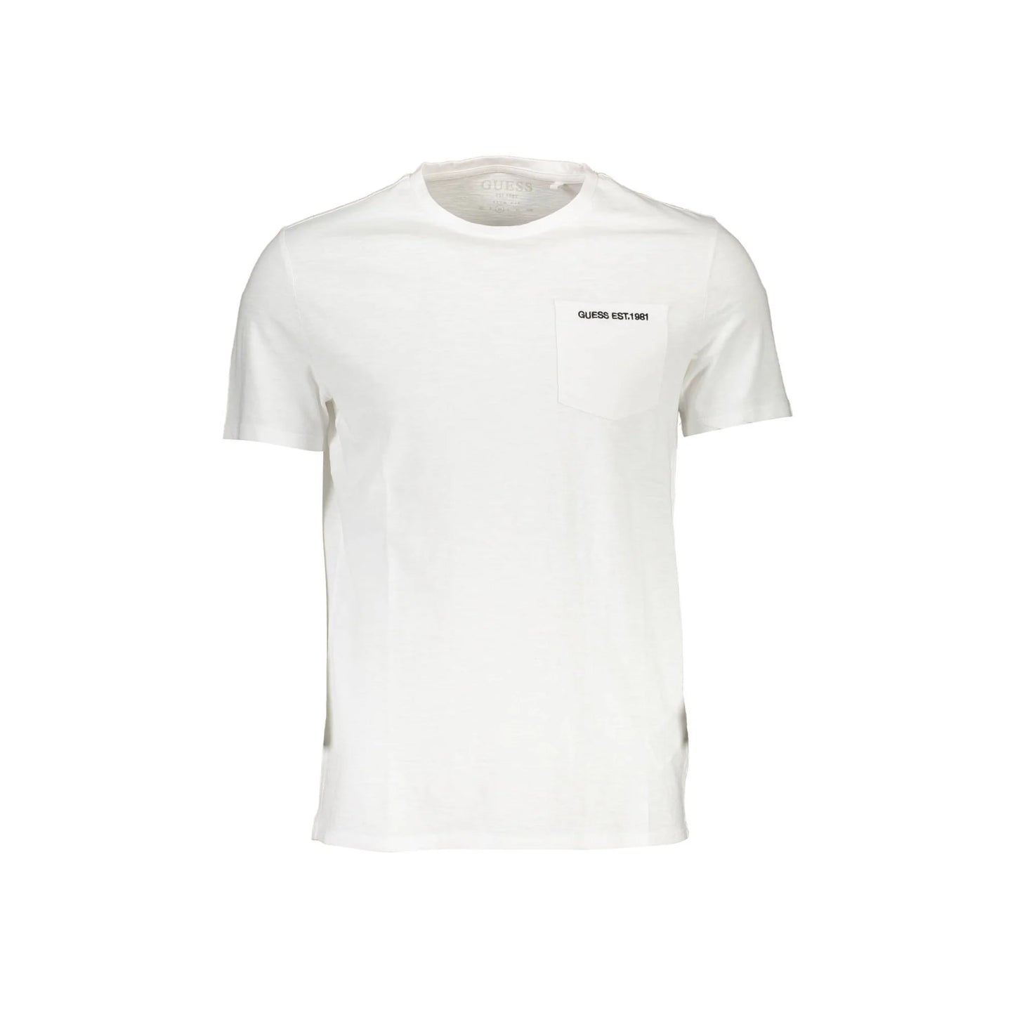 Guess Jeans T-Shirt Maniche Corte Uomo Bianca Ricamo Logo Bianco - foto prodotto