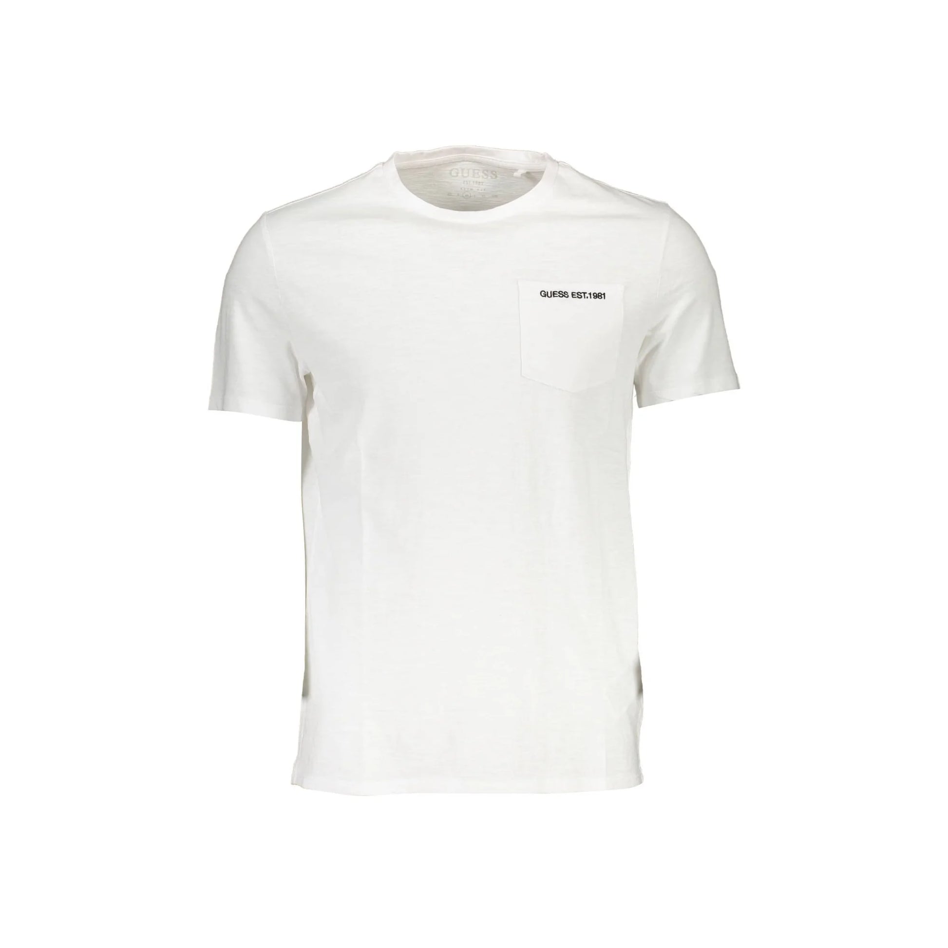 Guess Jeans T-Shirt Maniche Corte Uomo Bianca Ricamo Logo Bianco - foto prodotto